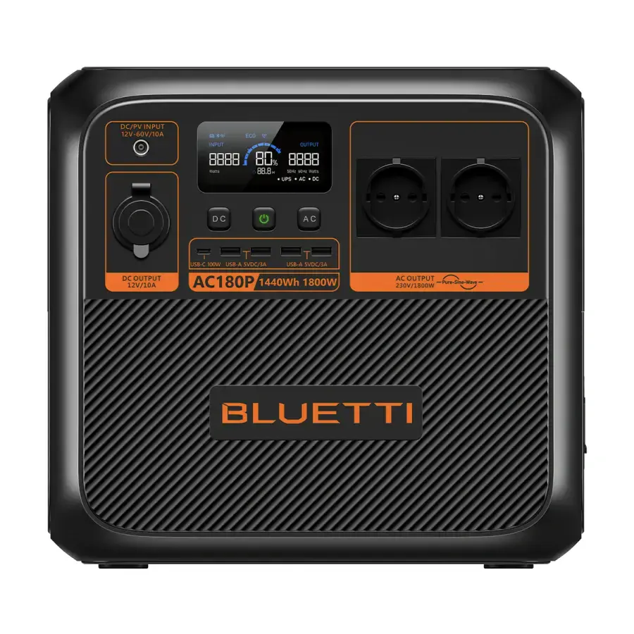 Портативна зарядна станція BLUETTI AC180P Portable Power Station | 1800W 1440Wh (P-AC180P-EU-GY-BL-010)