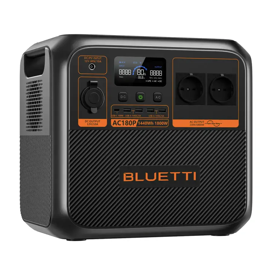 Портативна зарядна станція BLUETTI AC180P Portable Power Station | 1800W 1440Wh (P-AC180P-EU-GY-BL-010)