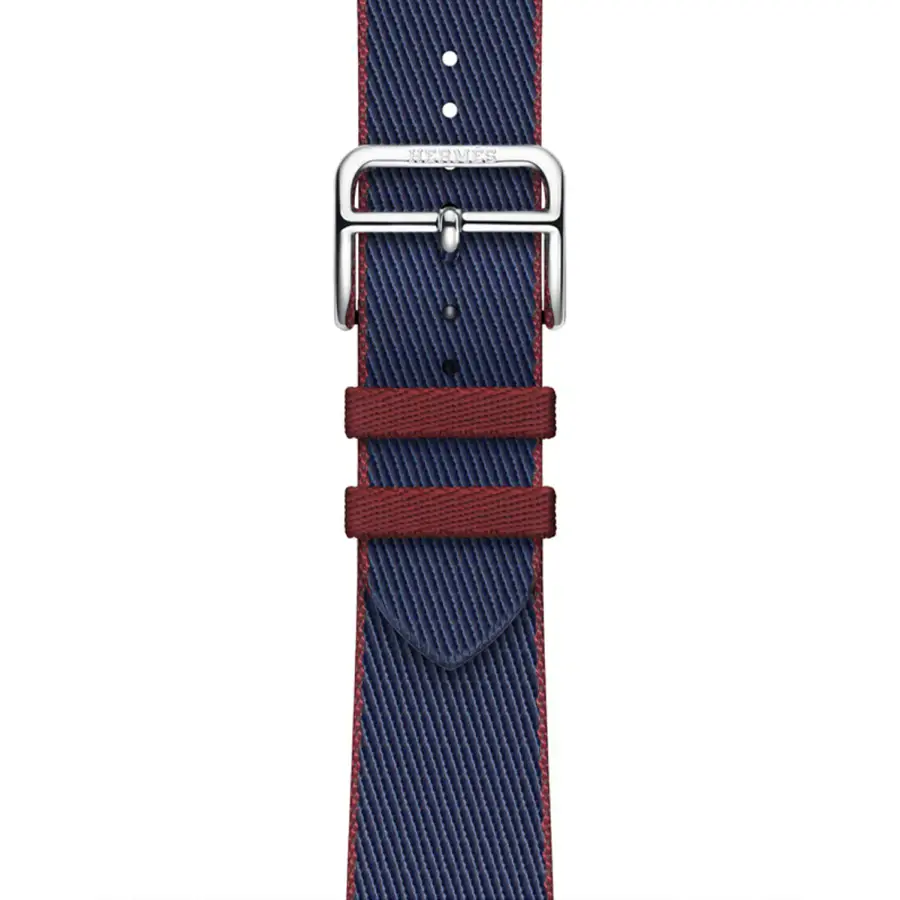 Ремешок Apple Watch Hermès 38/40/41/42mm Navy/Rouge H Twill Jump Single Tour (MTHF3)