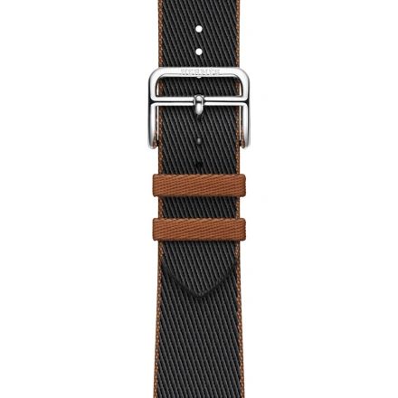 Ремінець Apple Watch Hermès 38/40/41mm Noir/Gold Twill Jump Single Tour (MTHE3)