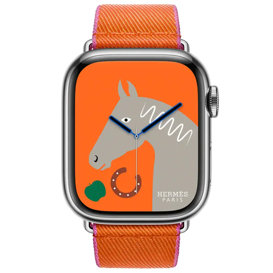 Ремінець Apple Watch Hermès 38/40/41/42mm Orange/Rose Mexico Twill Jump Single Tour (MTHG3)