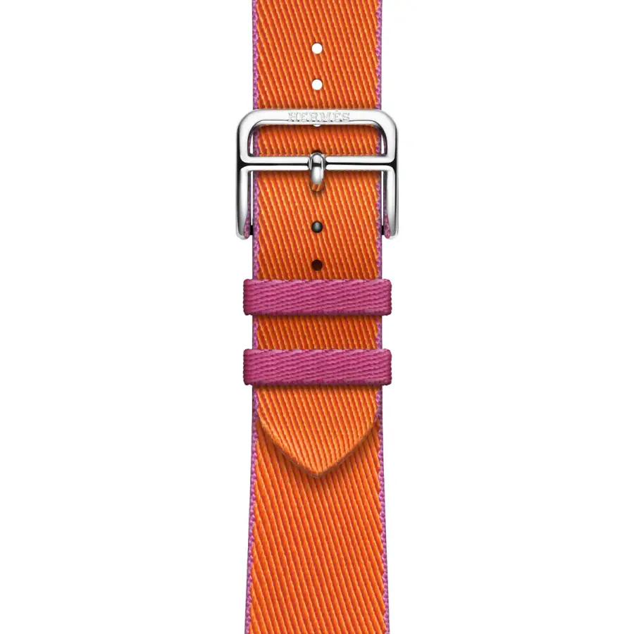 Ремінець Apple Watch Hermès 38/40/41/42mm Orange/Rose Mexico Twill Jump Single Tour (MTHG3)