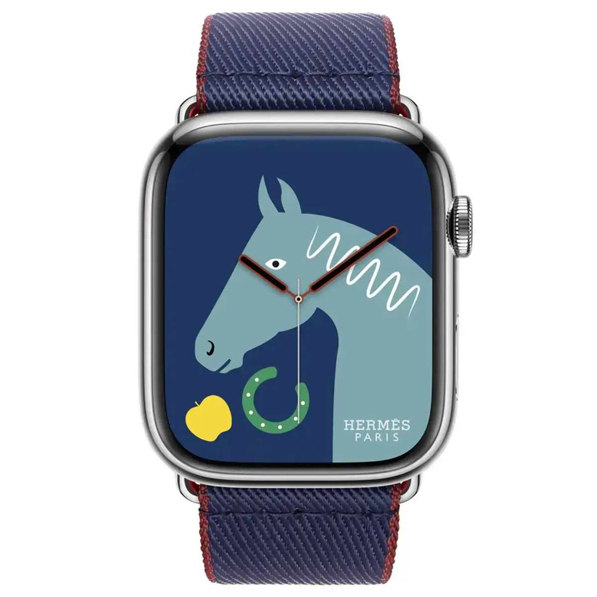 Ремінець Apple Watch Hermès 42/44/45/49mm Navy/Rouge H Twill Jump Single Tour (MTHJ3)