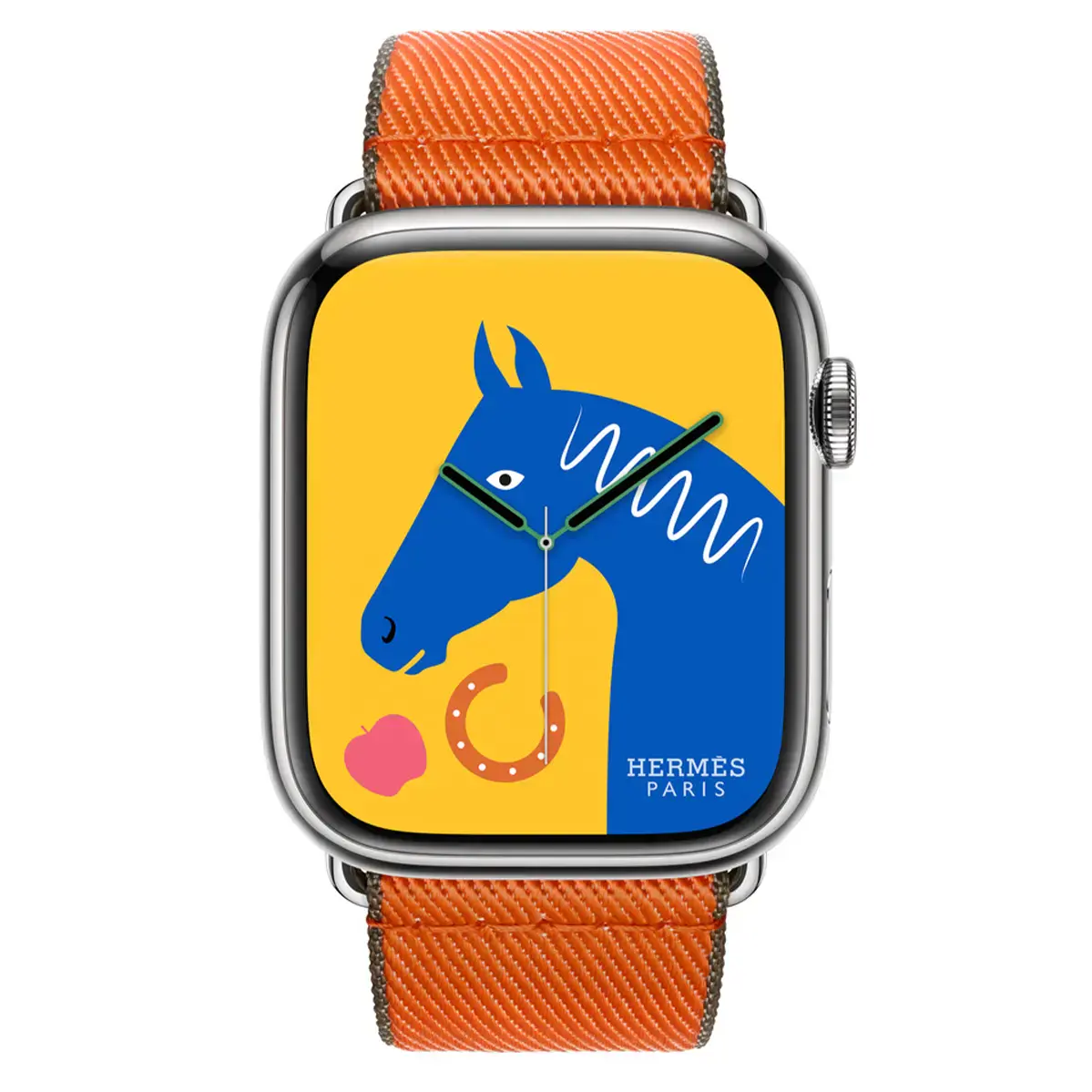 Ремінець Apple Watch Hermès 42/44/45/49mm Orange/Kaki Twill Jump Single Tour (MTHK3)