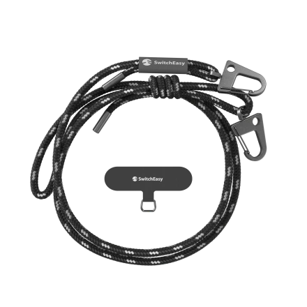 Ремешок через плечо SwitchEasy Easy Strap+Easy Strap Card 6mm - Black/White (SPHIPH154BW23)