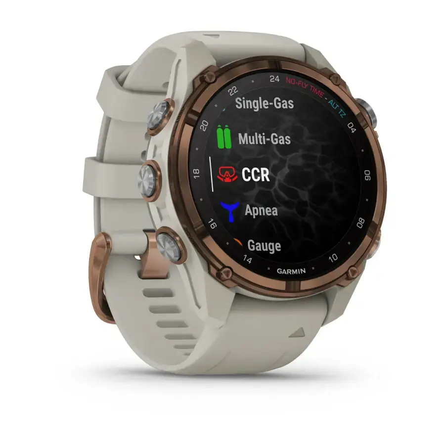 Смарт-годинник Garmin Descent Mk3i – 43 mm Bronze PVD Titanium with French Gray Silicone Band and Descent T2 Transceiver (BNDL-DMK3-43TFDT2)
