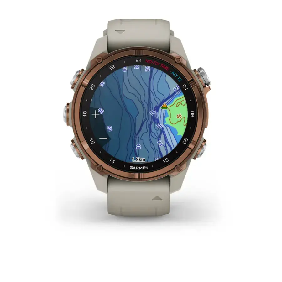 Смарт-годинник Garmin Descent Mk3i – 43 mm Bronze PVD Titanium with French Gray Silicone Band and Descent T2 Transceiver (BNDL-DMK3-43TFDT2)