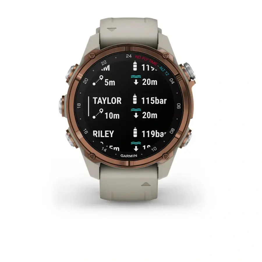 Смарт-годинник Garmin Descent Mk3i – 43 mm Bronze PVD Titanium with French Gray Silicone Band and Descent T2 Transceiver (BNDL-DMK3-43TFDT2)