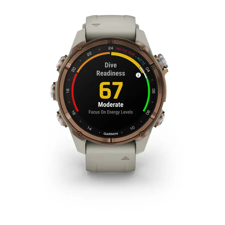 Смарт-годинник Garmin Descent Mk3i – 43 mm Bronze PVD Titanium with French Gray Silicone Band and Descent T2 Transceiver (BNDL-DMK3-43TFDT2)
