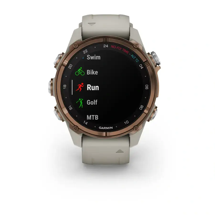 Смарт-годинник Garmin Descent Mk3i – 43 mm Bronze PVD Titanium with French Gray Silicone Band and Descent T2 Transceiver (BNDL-DMK3-43TFDT2)