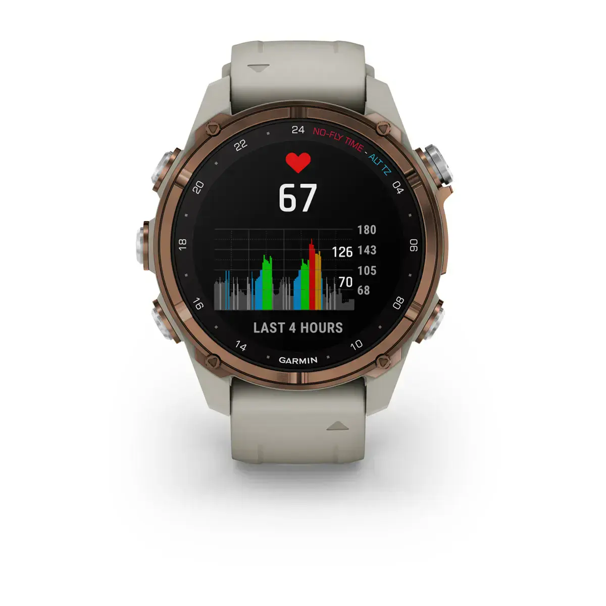 Смарт-годинник Garmin Descent Mk3i – 43 mm Bronze PVD Titanium with French Gray Silicone Band and Descent T2 Transceiver (BNDL-DMK3-43TFDT2)