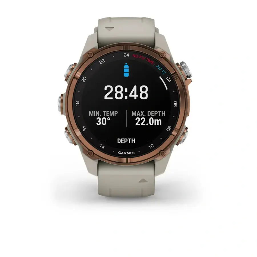 Смарт-годинник Garmin Descent Mk3i – 43 mm Bronze PVD Titanium with French Gray Silicone Band and Descent T2 Transceiver (BNDL-DMK3-43TFDT2)