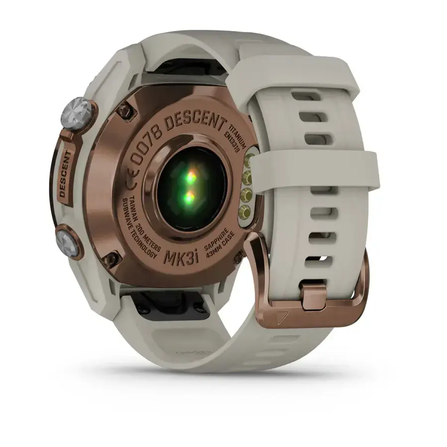Смарт-годинник Garmin Descent Mk3i – 43 mm Bronze PVD Titanium with French Gray Silicone Band and Descent T2 Transceiver (BNDL-DMK3-43TFDT2)