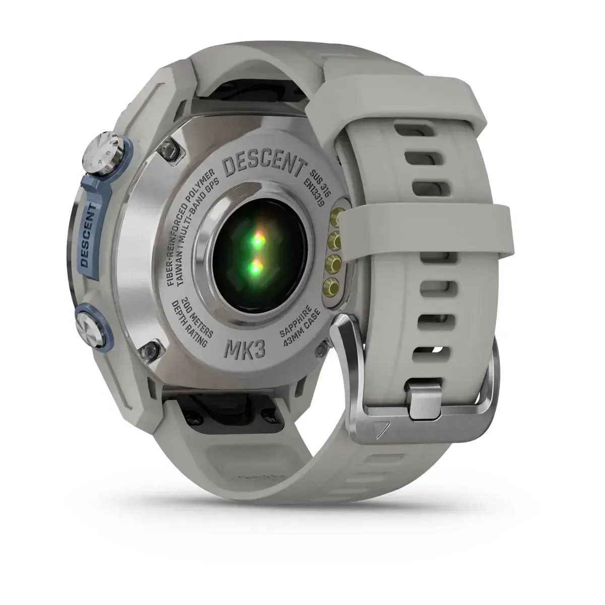 Смарт-годинник Garmin Descen Mk3 – 43 mm Stainless Steel with Fog Gray Silicone Band (010-02753-03/04)