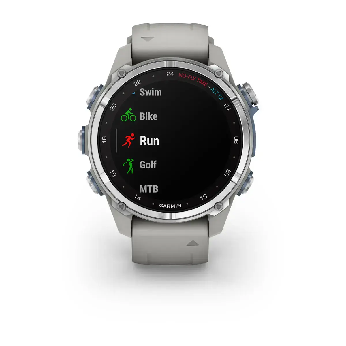Смарт-годинник Garmin Descen Mk3 – 43 mm Stainless Steel with Fog Gray Silicone Band (010-02753-03/04)