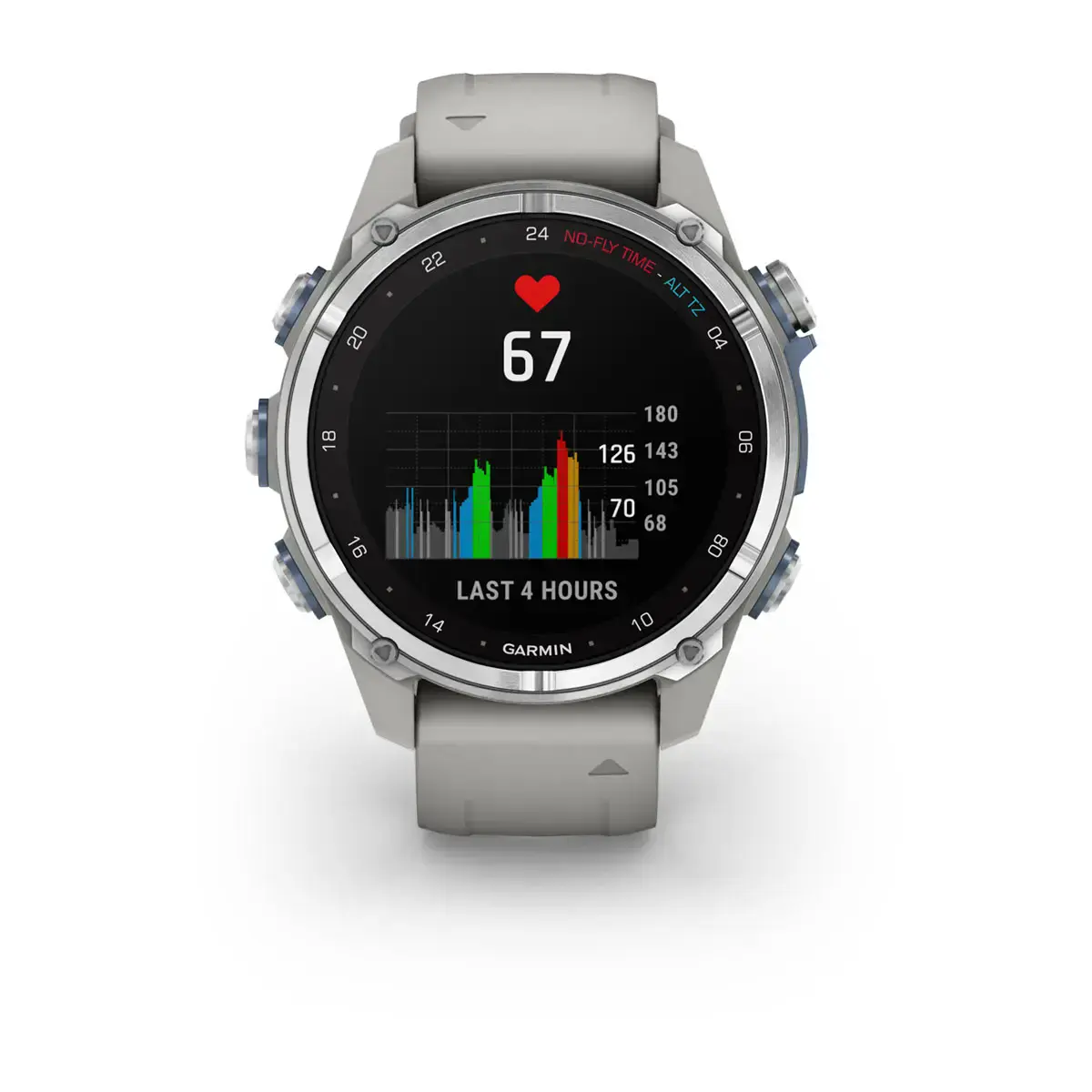 Смарт-годинник Garmin Descen Mk3 – 43 mm Stainless Steel with Fog Gray Silicone Band (010-02753-03/04)
