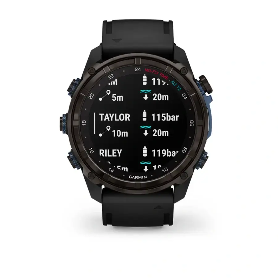 Смарт-годинник Garmin Descent Mk3i – 51 mm Carbon Gray DLC Titanium with Black Silicone Band (010-02752-10/11)