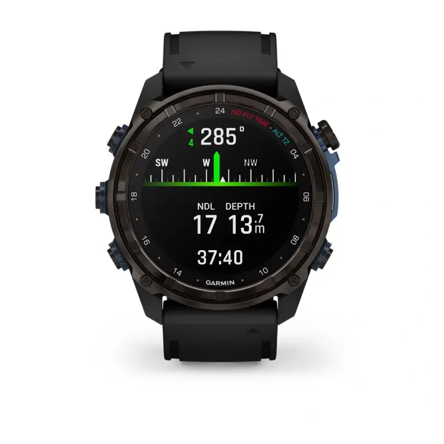 Смарт-годинник Garmin Descent Mk3i – 51 mm Carbon Gray DLC Titanium with Black Silicone Band (010-02752-10/11)