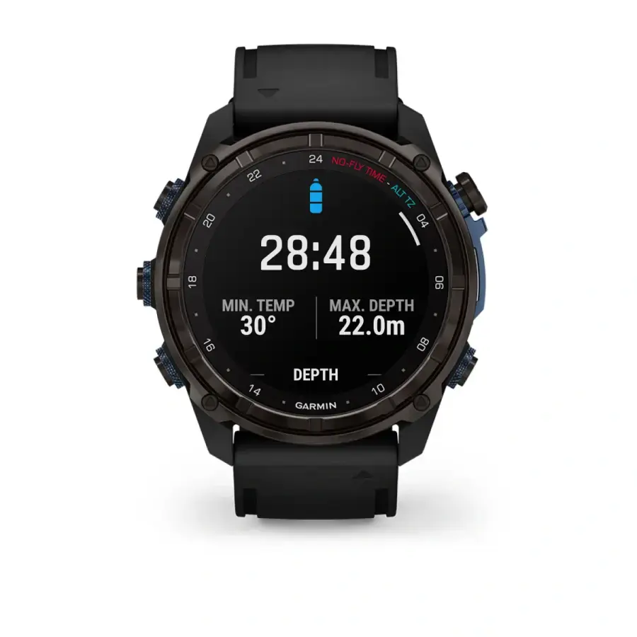 Смарт-годинник Garmin Descent Mk3i – 51 mm Carbon Gray DLC Titanium with Black Silicone Band and Descent T2 Transceiver (BNDL-DMK3-51CGDT2)
