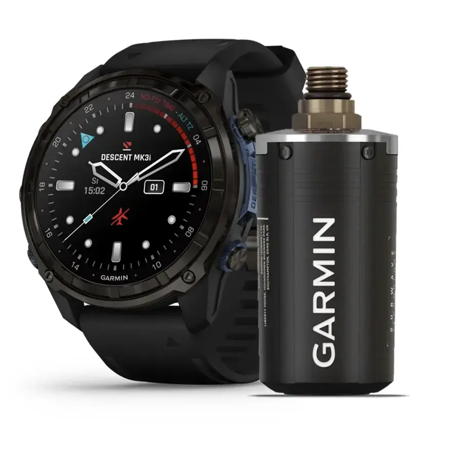 Смарт-годинник Garmin Descent Mk3i – 51 mm Carbon Gray DLC Titanium with Black Silicone Band and Descent T2 Transceiver (BNDL-DMK3-51CGDT2)