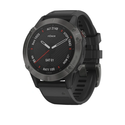 Смарт-годинник Garmin Fenix 6 Sapphire Сarbon Grey DLC with Black Band (010-02158-10/11)