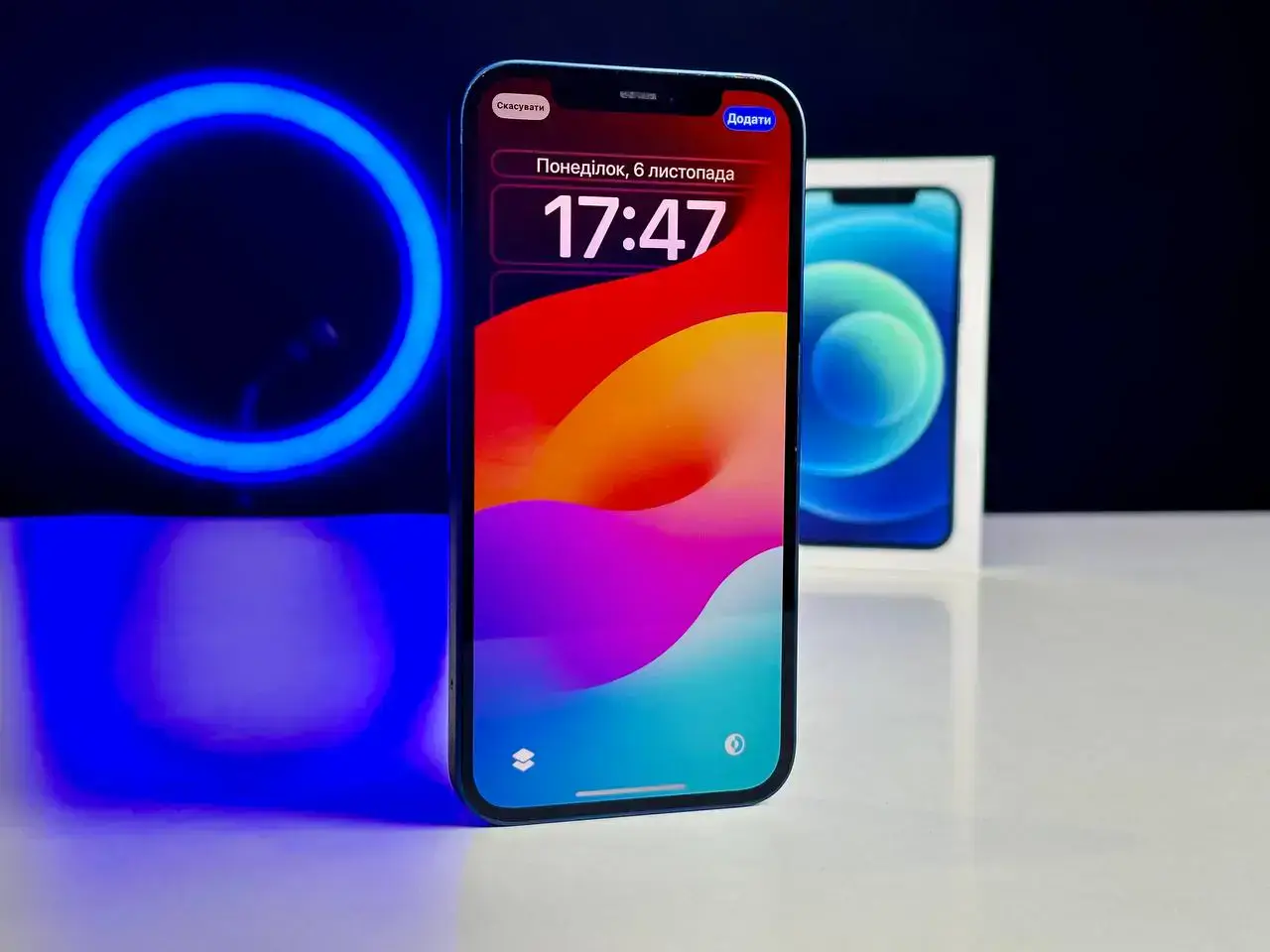 USED Apple iPhone 12 128GB Blue (MGHF3, MGJE3)🔋86%(Стан - 9/10, Комплект - iPhone, коробка | гарантія - 1 міс.)