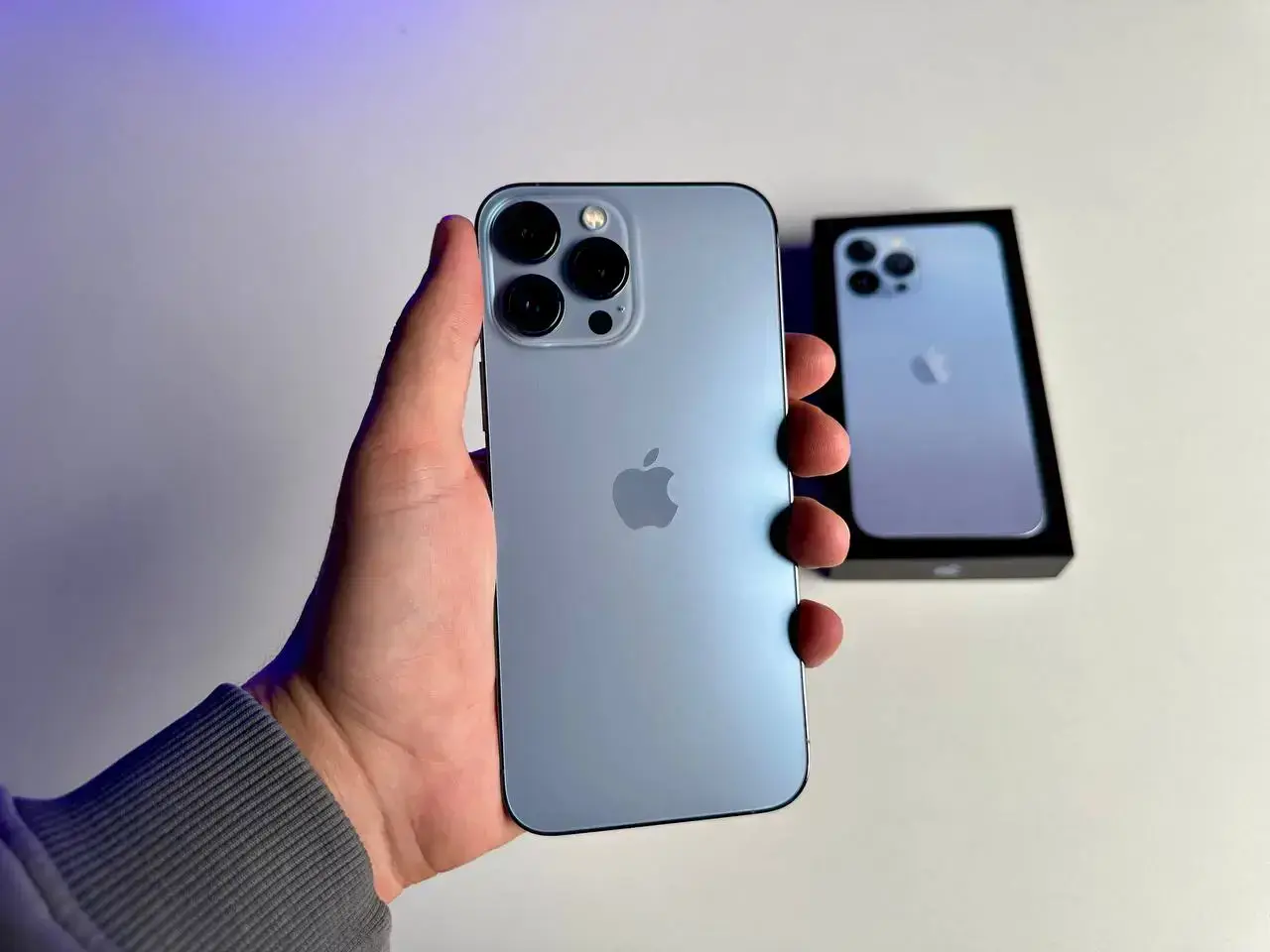 USED Apple iPhone 13 Pro Max 128GB Sierra Blue (MLKP3, MLL93)🔋100%(Стан - 10/10, Комплект - Повний | гарантія - 1 міс.)