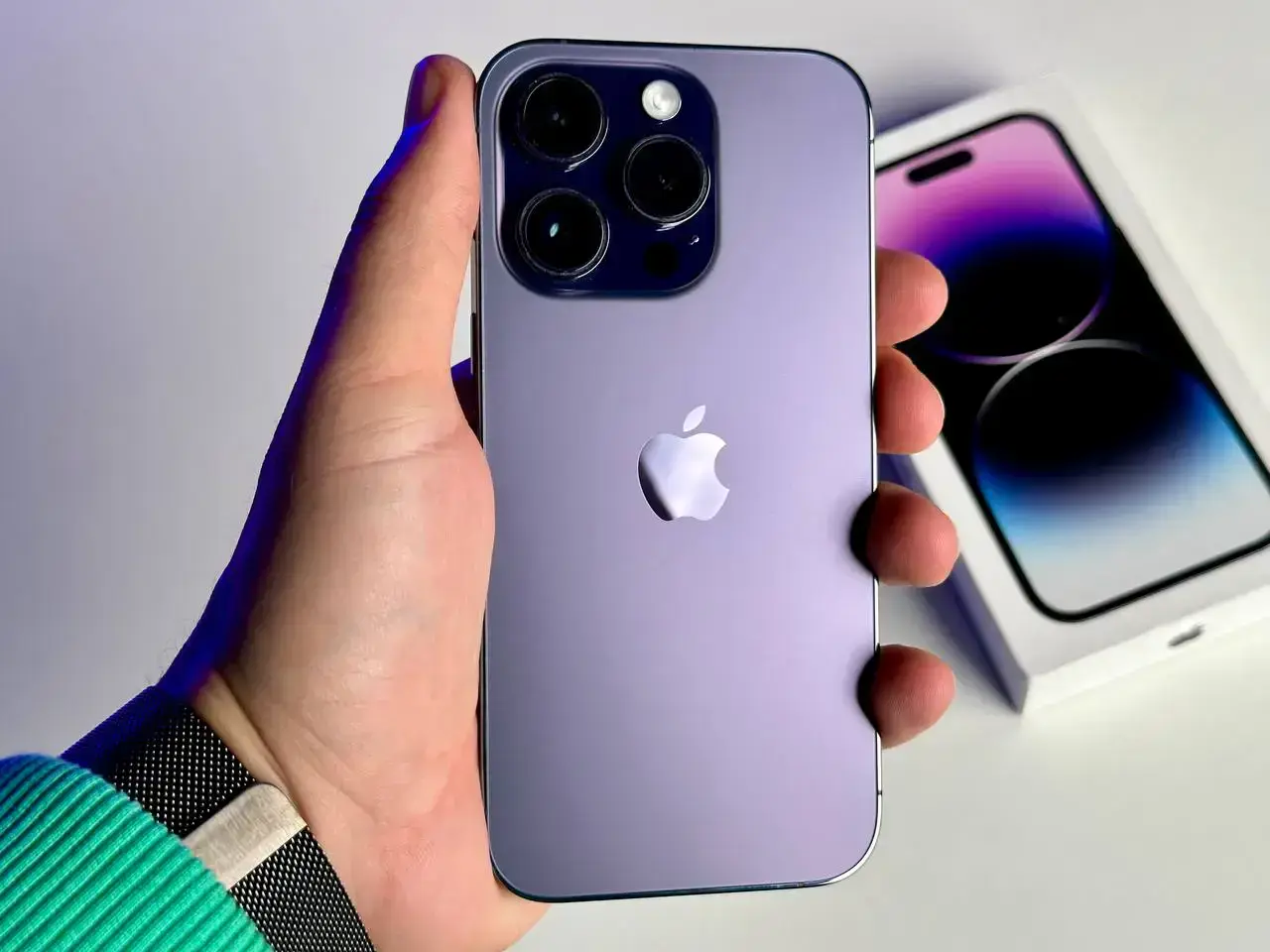 USED Apple iPhone 14 Pro 128GB Deep Purple (MQ0G3)🔋99%(Стан - 9.5/10, Комплект - Повний | гарантія - 1 міс.)