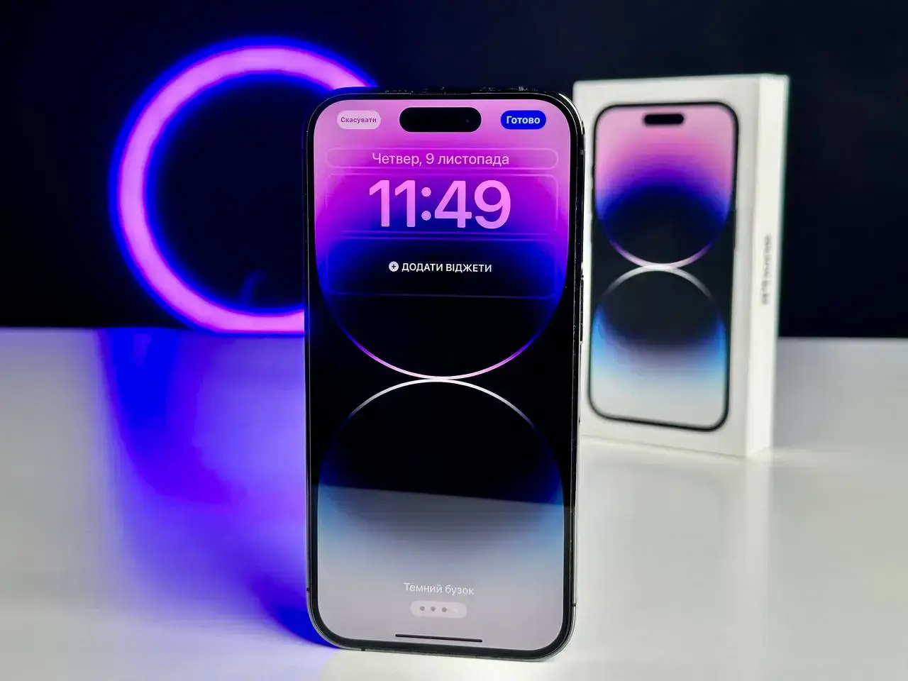 USED Apple iPhone 14 Pro 128GB Deep Purple (MQ0G3)🔋99%(Стан - 9.5/10, Комплект - Повний | гарантія - 1 міс.)