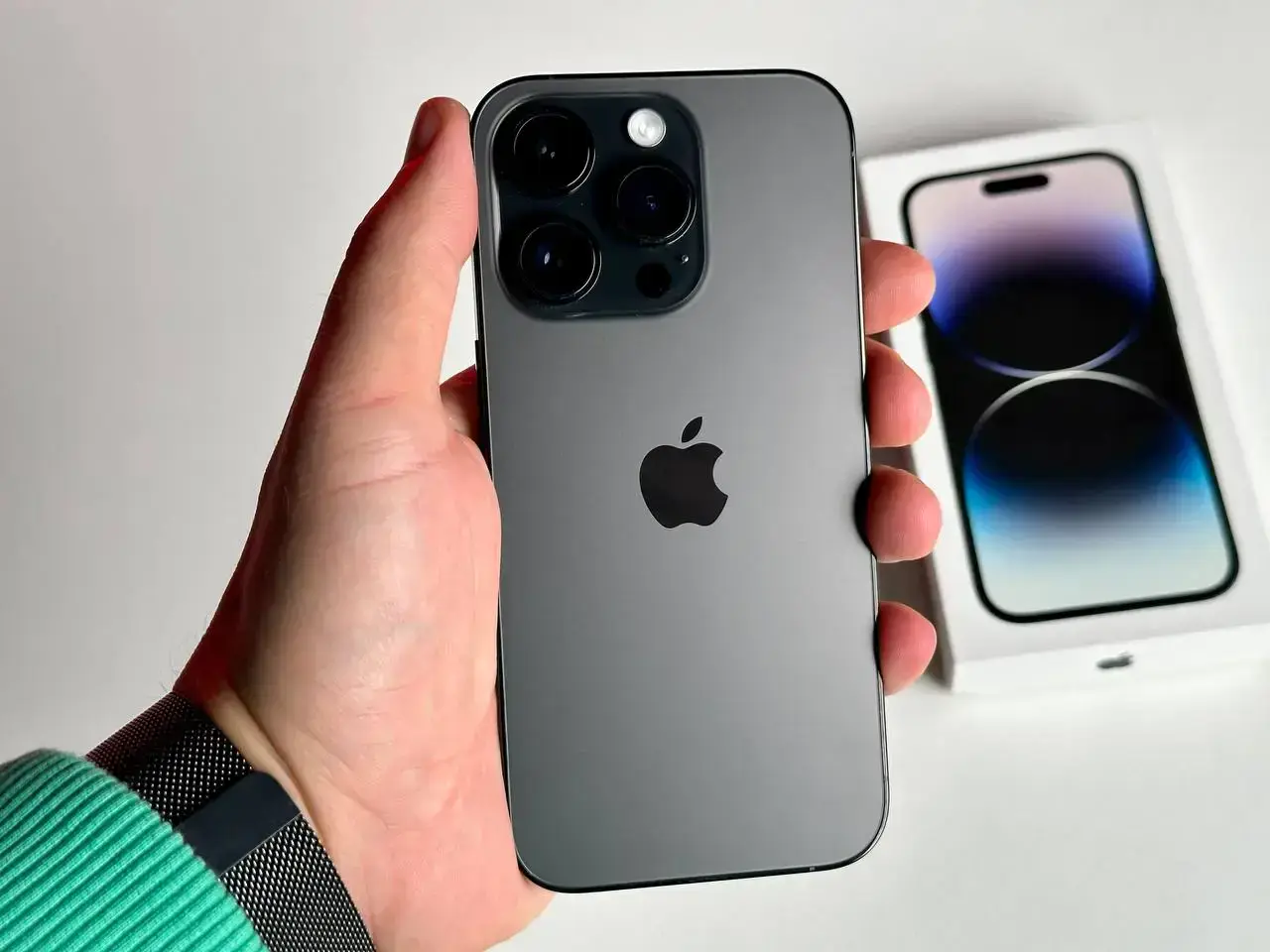 USED Apple iPhone 14 Pro 128GB Space Black (MPXV3)🔋100%(Стан - 10/10, Комплект - Повний | гарантія - 1 міс.)