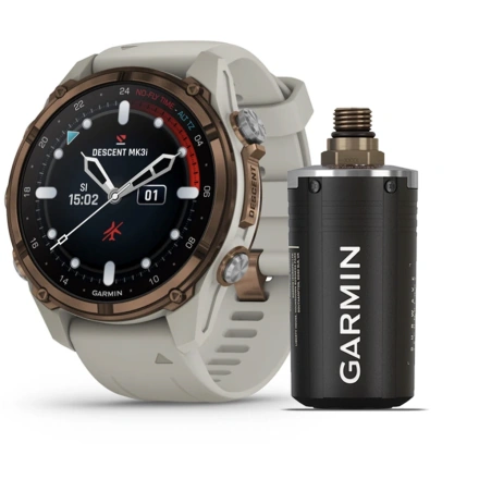 Смарт-часы Garmin Descent Mk3i – 43 mm Bronze PVD Titanium with French Gray Silicone Band and Descent T2 Transceiver (BNDL-DMK3-43TFDT2)