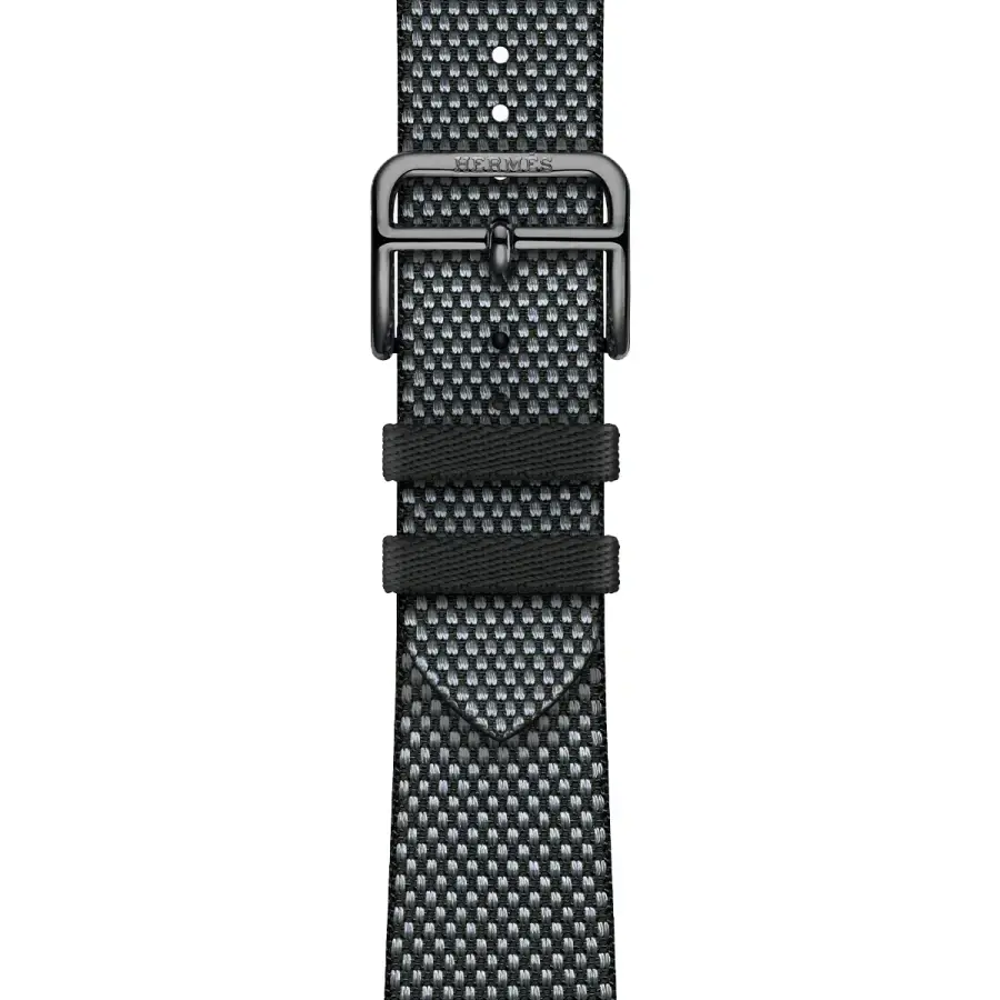 Apple Watch Hermès Series 9 GPS + Cellular 41mm Silver Stainless Steel Case with Denim/Noir Toile H Single Tour (MRQ43+MTJH3)