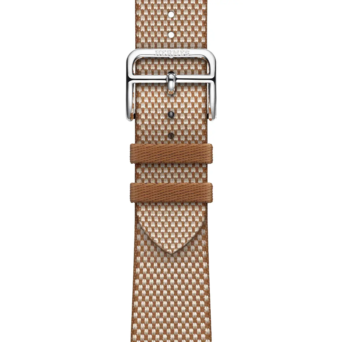 Apple Watch Hermès Series 9 GPS + Cellular 41mm Silver Stainless Steel Case with Gold/Ecru Toile H Single Tour (MRQ43+MTJG3)