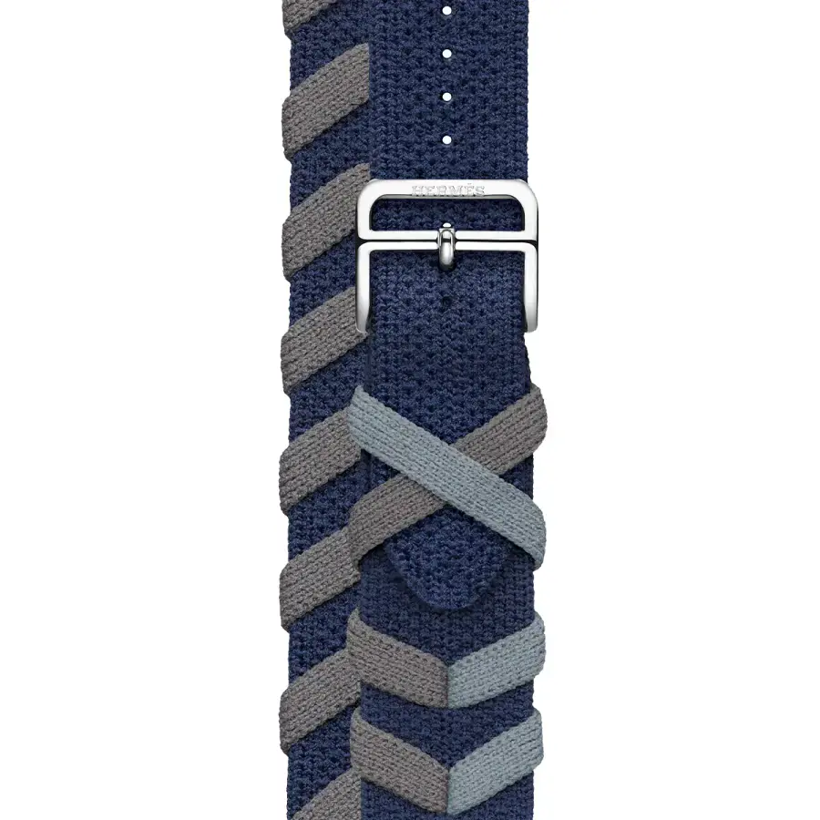 Apple Watch Hermès Series 9 GPS + Cellular 41mm Silver Stainless Steel Case with Navy Bridon Double Tour (MRQ43+MTHP3)