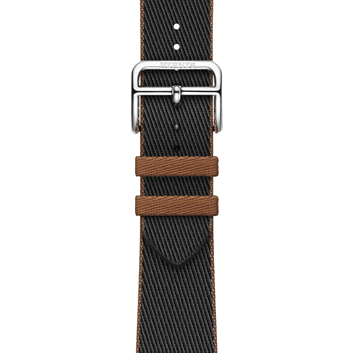 Apple Watch Hermès Series 9 GPS + Cellular 41mm Silver Stainless Steel Case with Noir/Gold Twill Jump Single Tour (MRQ43+MTHE3)