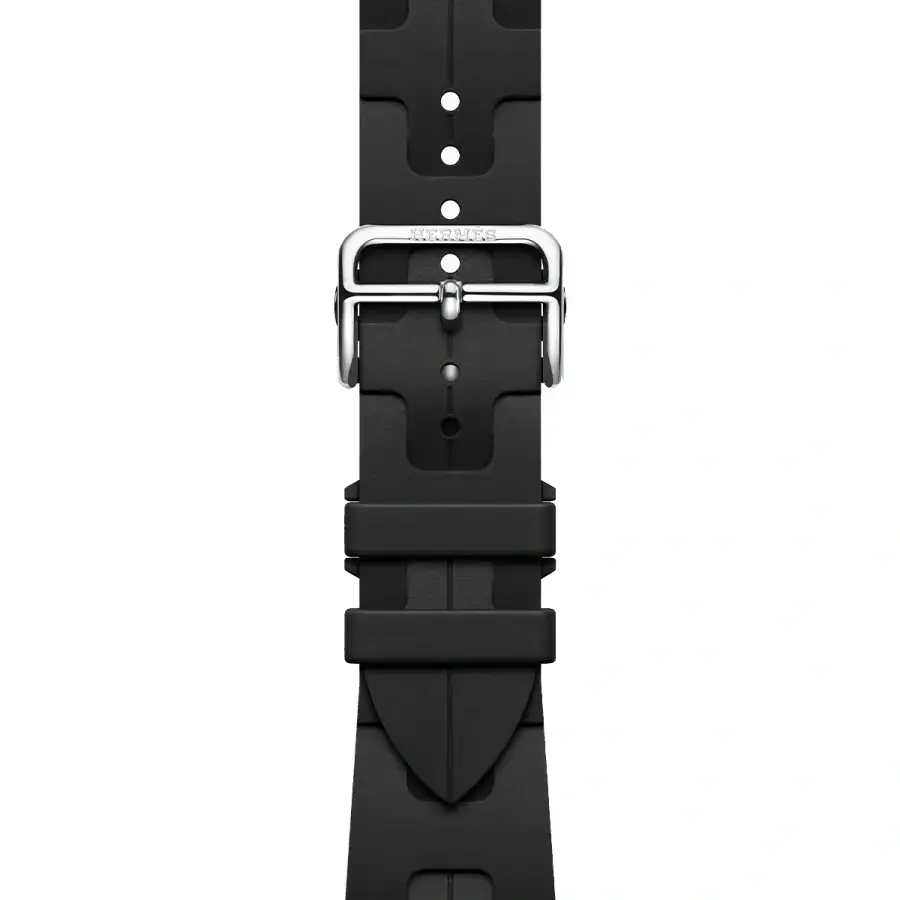Apple Watch Hermès Series 9 GPS + Cellular 41mm Silver Stainless Steel Case with Noir Kilim Single Tour (MRQ43+MTHT3)