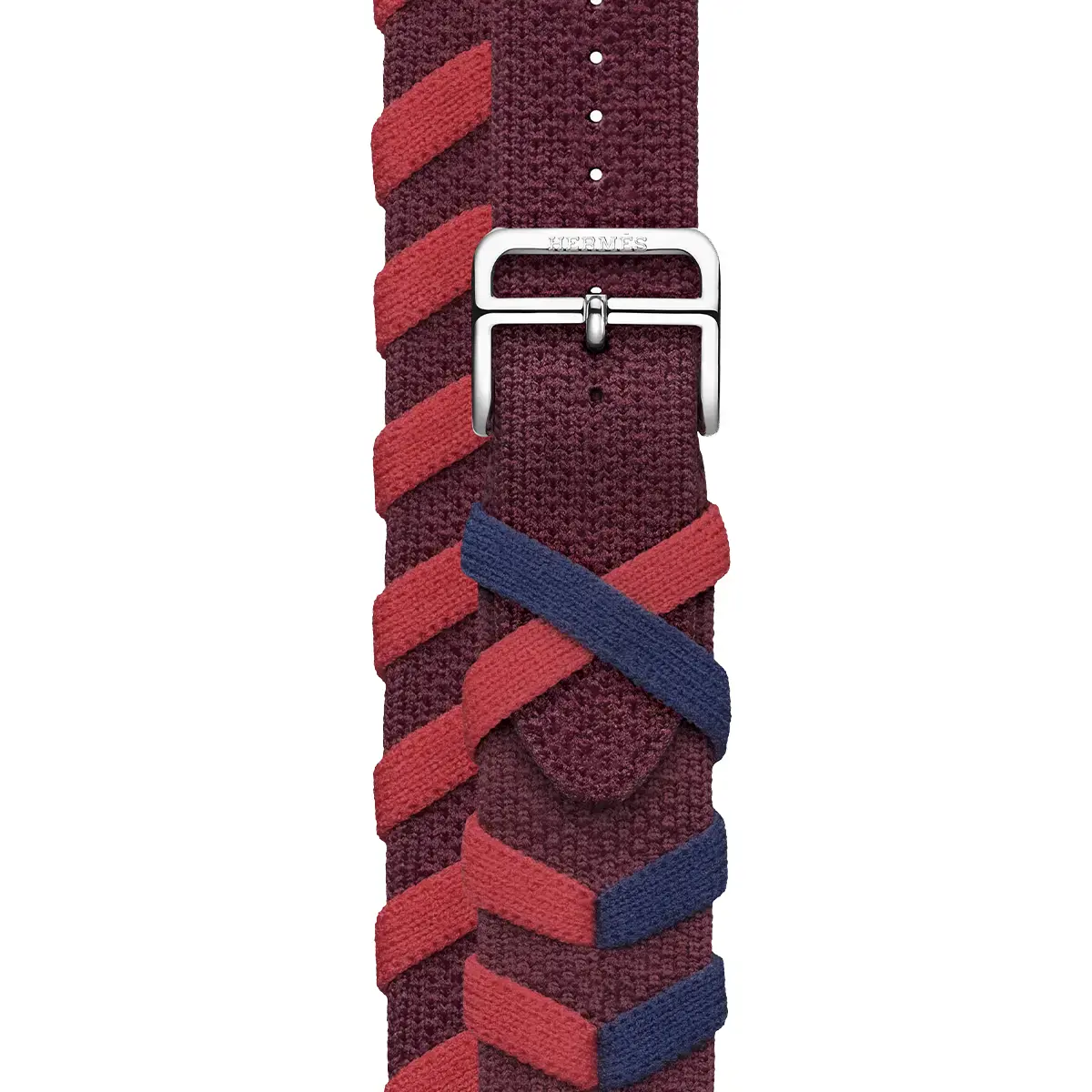 Apple Watch Hermès Series 9 GPS + Cellular 41mm Silver Stainless Steel Case with Rouge H Bridon Double Tour (MRQ43+MTHN3)