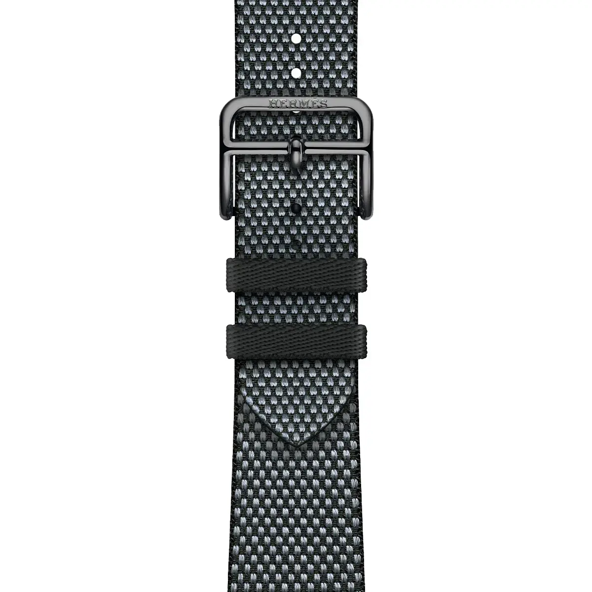Apple Watch Hermès Series 9 GPS + Cellular 41mm Space Black Stainless Steel Case with Denim/Noir Toile H Single Tour (MRQ53+MTJH3)