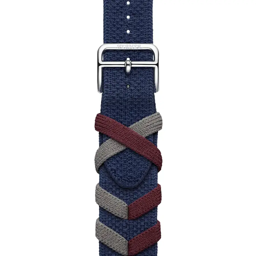 Apple Watch Hermès Series 9 GPS + Cellular 41mm Space Black Stainless Steel Case with Navy Bridon Single Tour (MRQ53+MTHM3)