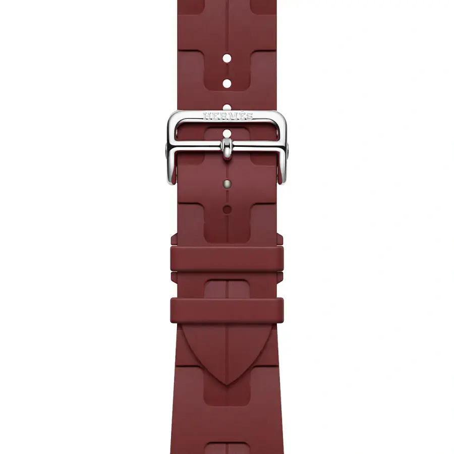 Apple Watch Hermès Series 9 GPS + Cellular 45mm Silver Stainless Steel Case with Rouge H Kilim Single Tour (MRQP3+MTJ13)