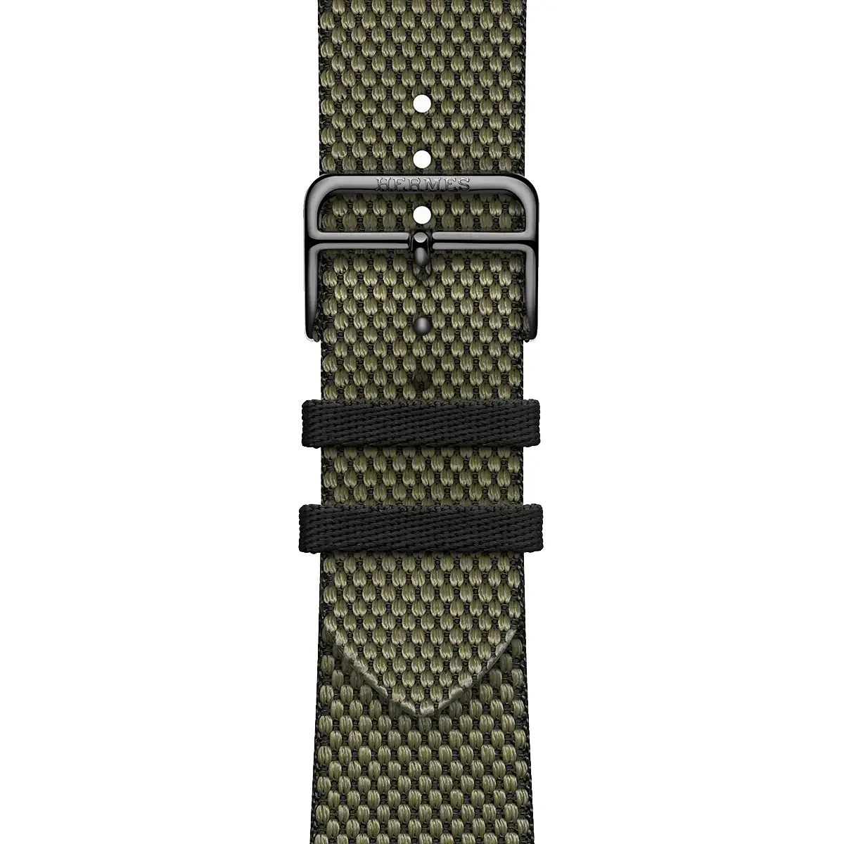Apple Watch Hermès Series 9 GPS + Cellular 45mm Silver Stainless Steel Case with Vert/Noir Toile H Single Tour (MRQP3+MTJK3)