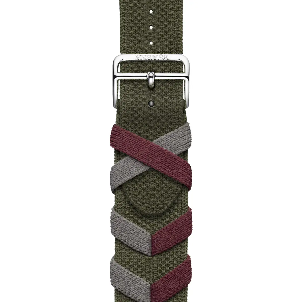Apple Watch Hermès Series 9 GPS + Cellular 45mm Space Black Stainless Steel Case with Kaki Bridon Single Tour (MRQQ3+MTHR3)