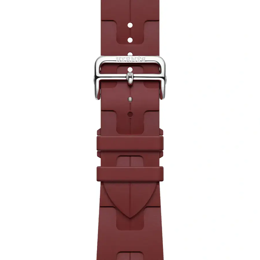 Apple Watch Hermès Series 9 GPS + Cellular 45mm Space Black Stainless Steel Case with Rouge H Kilim Single Tour (MRQQ3+MTJ13)