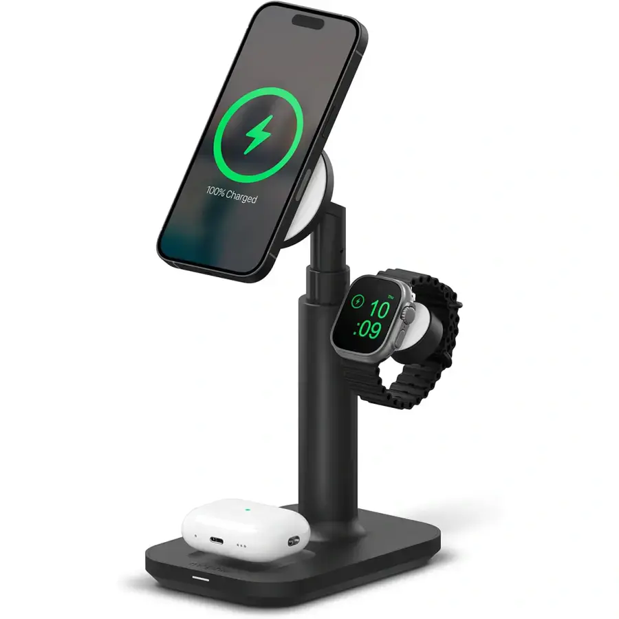 Бездротовий зарядний пристрій з регулюванням висоти Mophie 3-in-1 Extendable Stand with MagSafe (401311462)