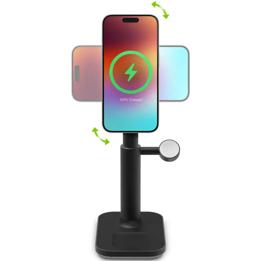 Бездротовий зарядний пристрій з регулюванням висоти Mophie 3-in-1 Extendable Stand with MagSafe (401311462)