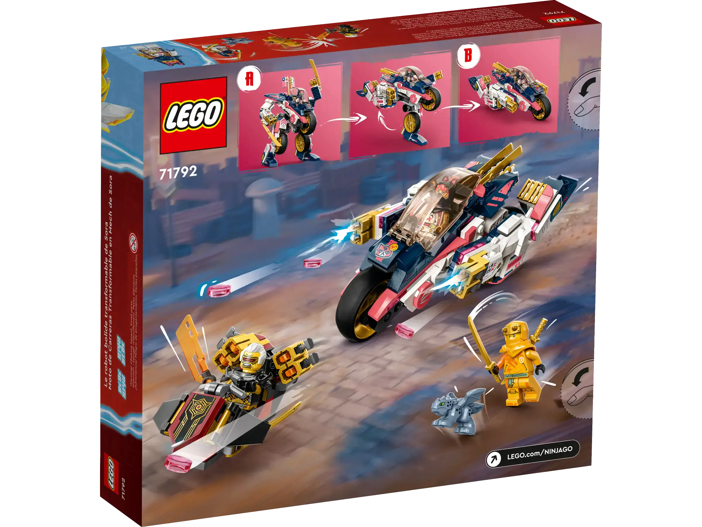 Блочный конструктор LEGO Ninjago Перегонной робобайк-трансформер Sora's (71792)