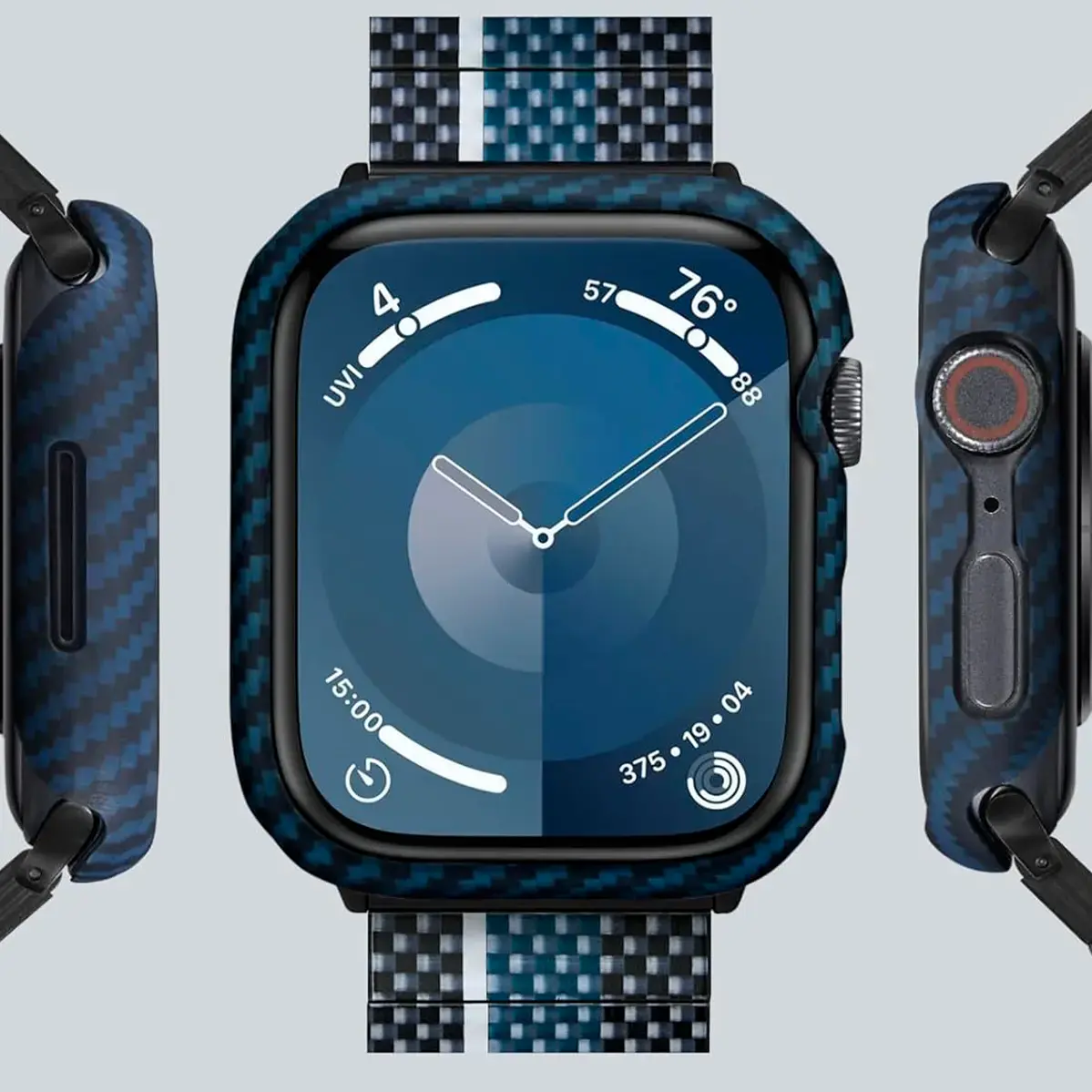 Чохол Pitaka Air Case Black/Blue for Apple Watch 9/8/7 45mm (KW2301A)