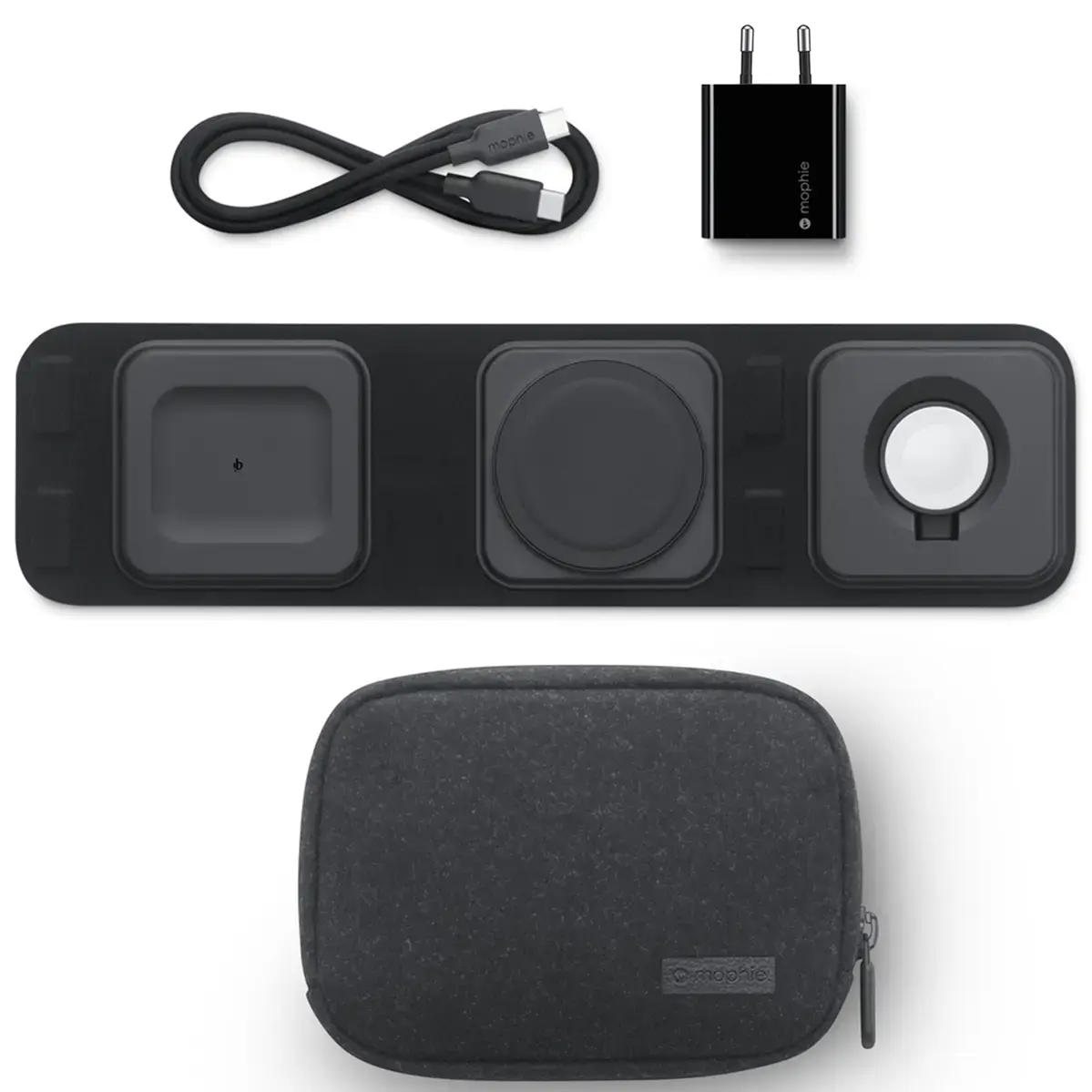 Дорожній зарядний пристрій Mophie 3-in-1 Travel Charger with MagSafe [Gen. 2023] (401311507) EU Plug