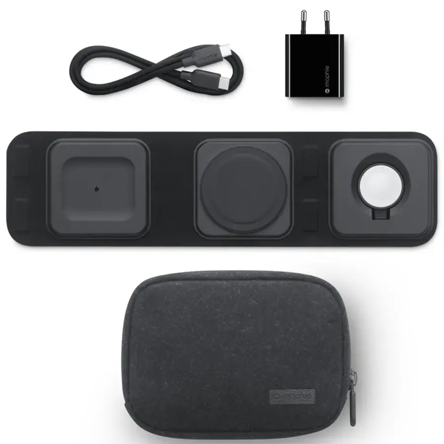 Дорожній зарядний пристрій Mophie 3-in-1 Travel Charger with MagSafe [Gen. 2023] (401311507) EU Plug