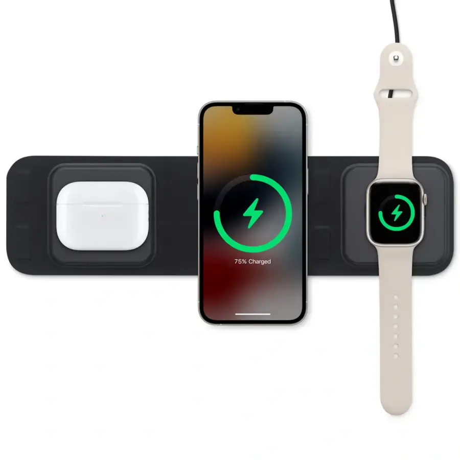 Дорожній зарядний пристрій Mophie 3-in-1 Travel Charger with MagSafe [Gen. 2023] (401311508) US Plug